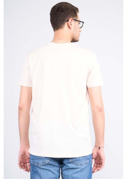 Çetinkaya Mentality 2772V -S V Yaka Basic T-Shirt Koyu Krem