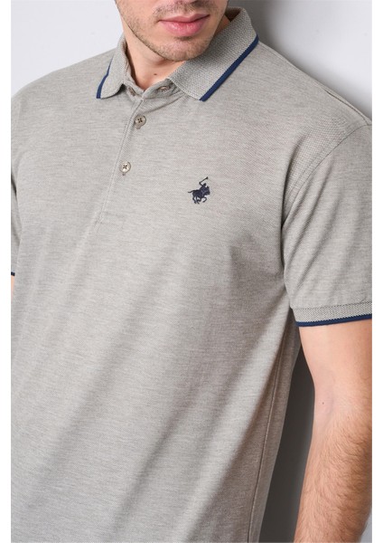 3939 Erkek Polo Yaka 1-1 Pike T-Shirt Haki modelleri
