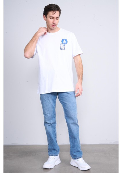 Çetinkaya Chester Polo 3858 Bisiklet Yaka 30/1 Penye Regular Baskılı T-Shirt Beyaz fiyatları