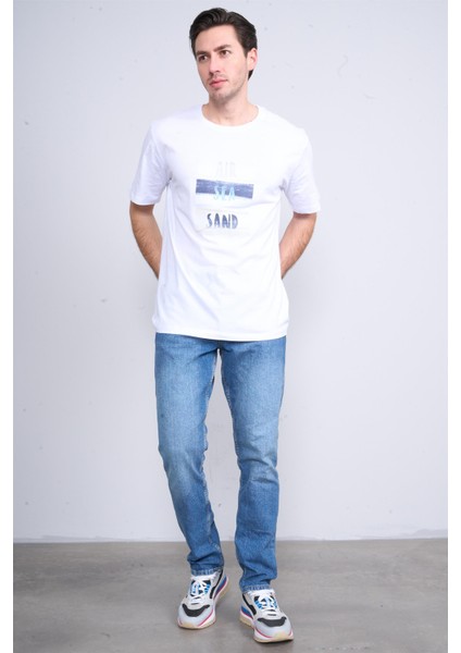 Çetinkaya Chester Polo 3867 Bisiklet Yaka 30/1 Penye Regular Baskılı T-Shirt Beyaz fiyatları