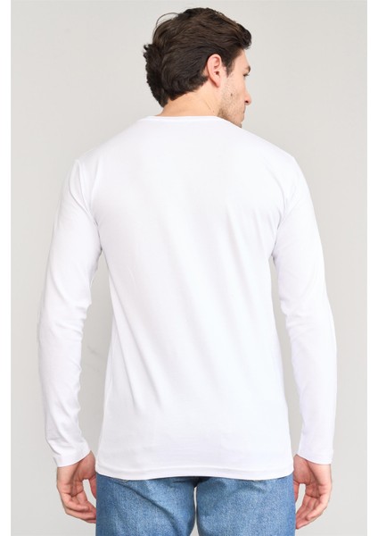 Çetinkaya Mentality 4199 Bisiklet Yaka Uzun Kol Süprem Slimfit Body Beyaz fırsatları