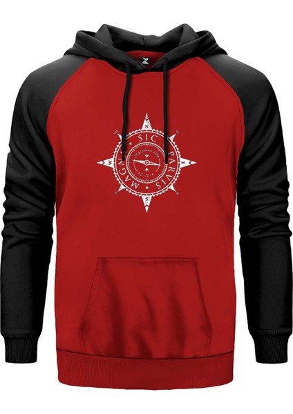 Uncharted 4 Adventure Kırmızı Renk Reglan Kol Kapşonlu Sweatshirt