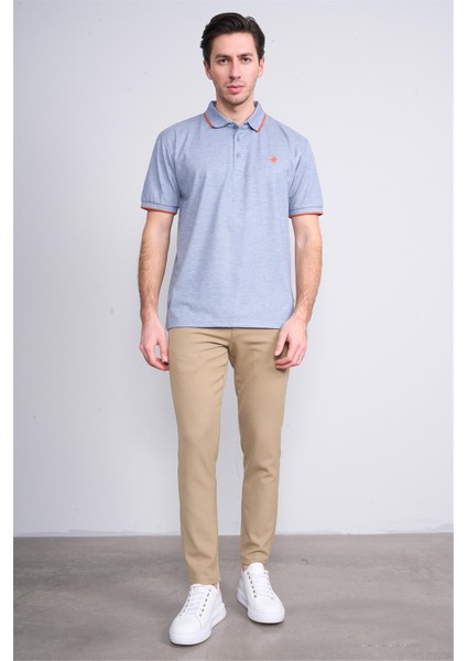3939 Erkek Polo Yaka 1-1 Pike T-Shirt Mavi fiyatları