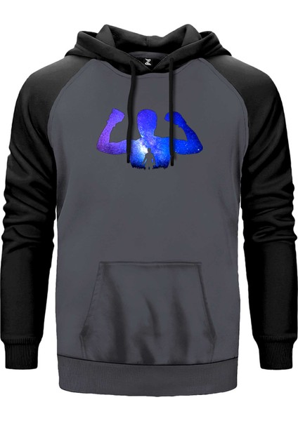 Muhammed Ali Galaksi Gri Renk Reglan Kol Kapşonlu Sweatshirt