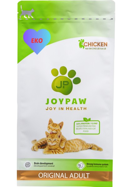 Kısırlaştırılmış Eko Tavuklu Kedi Maması 9 Kg