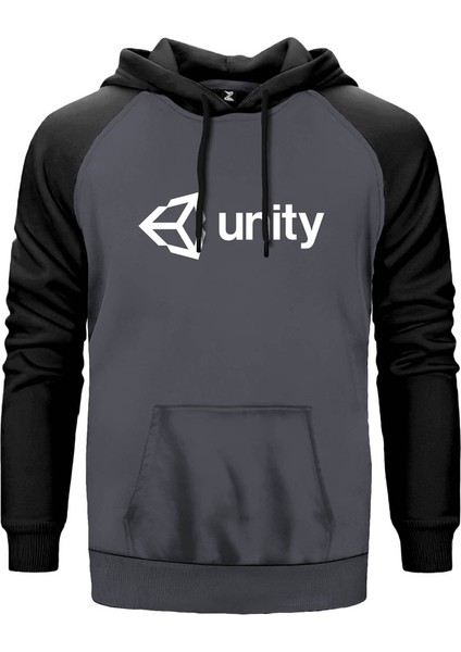 Unity Gri Renk Reglan Kol Kapşonlu Sweatshirt