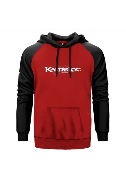 Kamelot Yazı Kırmızı Renk Reglan Kol Kapşonlu Sweatshirt