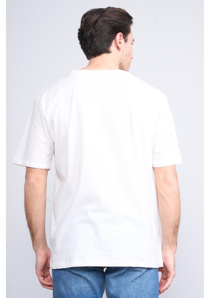 Çetinkaya Chester Polo 3836 Bisiklet Yaka 30/1 Penye Regular Baskılı T-Shirt Krem fırsatları