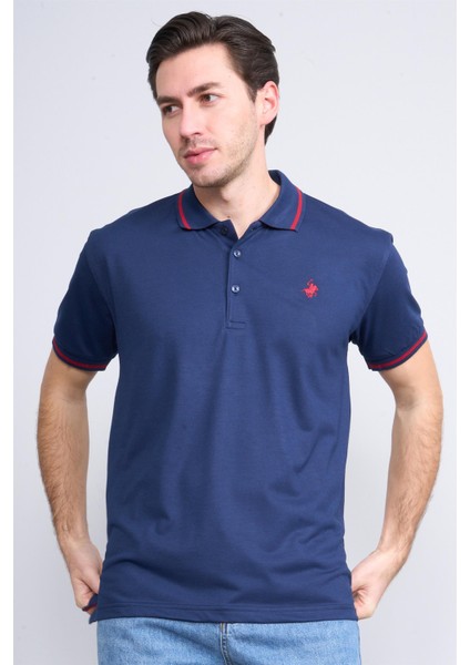3953 Erkek Polo Yaka 30/1 Pike T-Shirt Lacivert