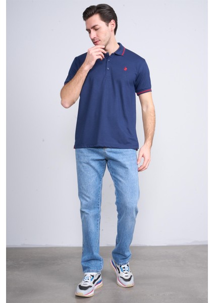 3953 Erkek Polo Yaka 30/1 Pike T-Shirt Lacivert fiyatları