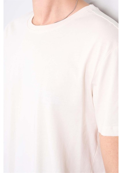 2772 Erkek Bisiklet Yaka T-Shirt Koyu Krem modelleri
