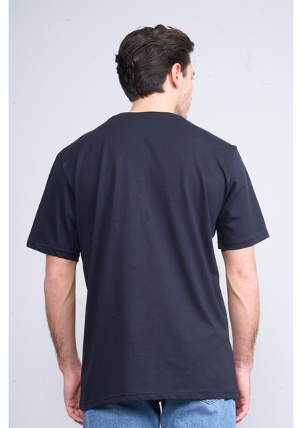 Çetinkaya Chester Polo 3858 Bisiklet Yaka 30/1 Penye Regular Baskılı T-Shirt Lacivert fırsatları