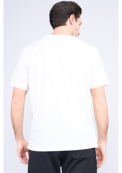 Çetinkaya Mentality 3698 Bisiklet Yaka Penye Regular Baskılı T-Shirt Krem fırsatları