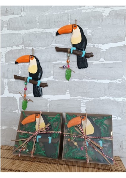 Dekoratif Tukan Kuşu Farklı Renklerde Kutulu 1 Adet modelleri