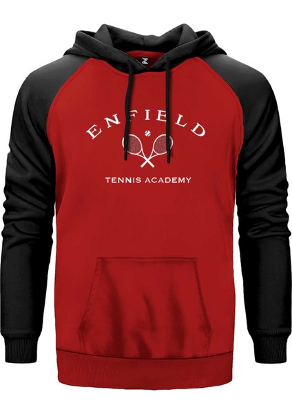 Tennis Academy Enfield Kırmızı Renk Reglan Kol Kapşonlu Sweatshirt