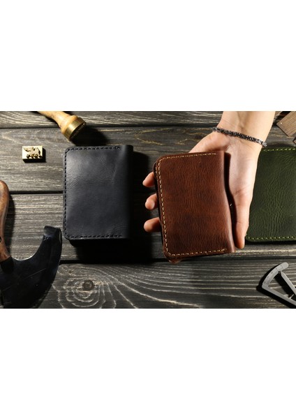 El Yapımı Hakiki Deri Minimal Kartlık – Unisex, Kişiselleştirme, Cebe Sığan Tasarım, Hediyelik Özel Kutusunda