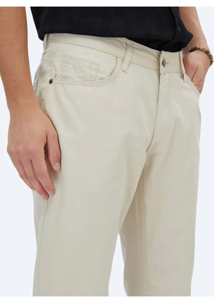 Bej Denim Slim Fit Casual Pamuk Karışımlı Pantolon modelleri
