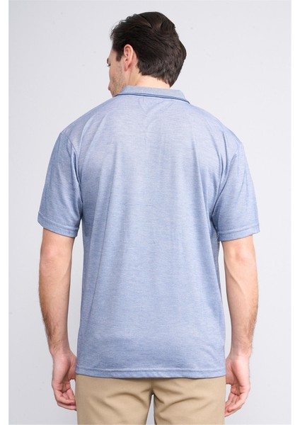 Çetinkaya Mentality 3372 Erkek Cepli Polo Yaka Regular Indigo-Beyaz T-Shirt fırsatları