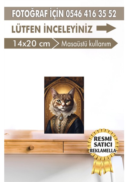 No:9 Kişiye Özel Tasarım Evcil Hayvan Tablosu Patili Hediyelik Kraliyet Kıyafetli Portresi