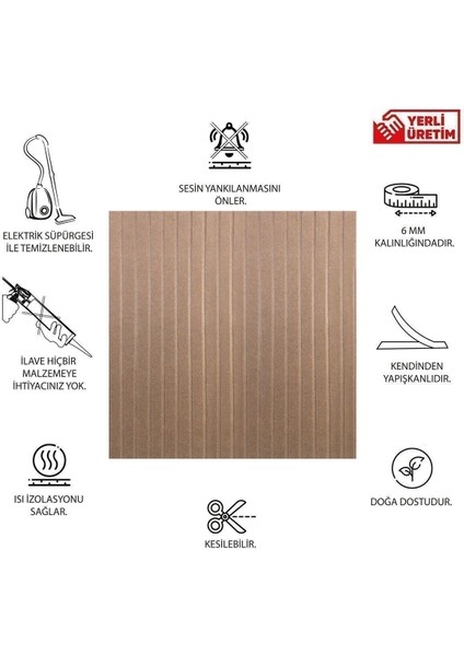 Akustik ve Dekoratif Lambiri Desenli Keçe Panel 45X90 cm / 2 Adet / 0,81 M²