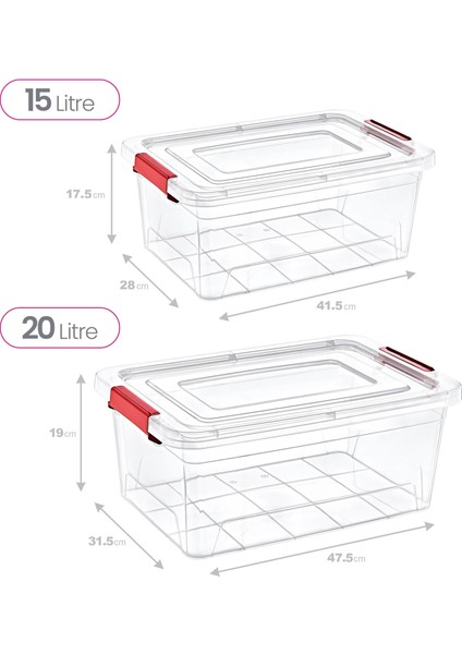 2'li Set Smart Box Saklama Kabı 15-20 Lt