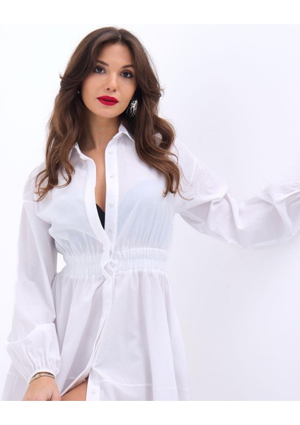 6813 Elbise-Beyaz