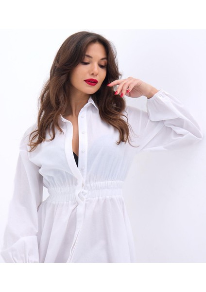 6813 Elbise-Beyaz