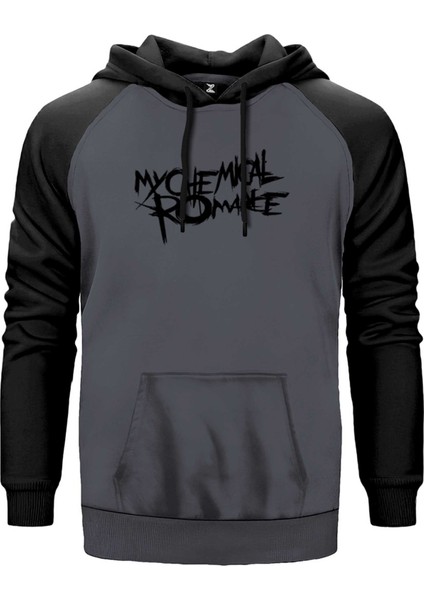 My Chemical Romance Logo Symbol Gri Renk Reglan Kol Kapşonlu Sweatshirt