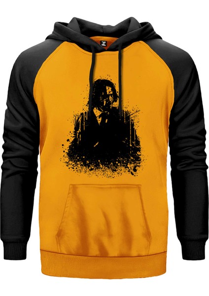 John Wick Chapter Siluet Sarı Renk Reglan Kol Kapşonlu Sweatshirt