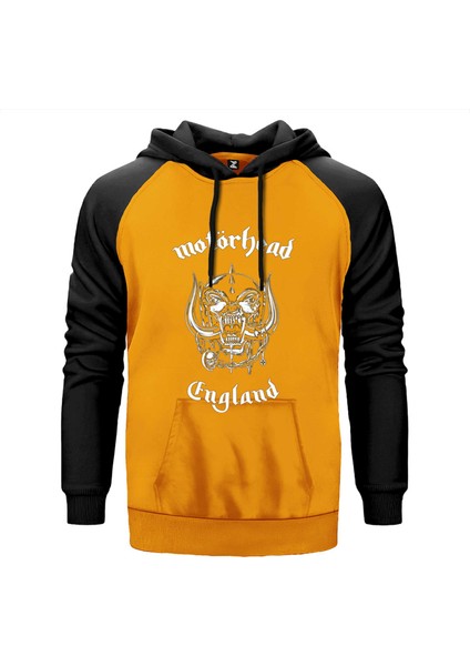 Motörhead England Sarı Renk Reglan Kol Kapşonlu Sweatshirt