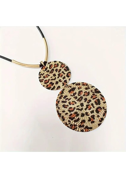 Leopar Desenli Gold Şık Zarif Tasarım Kolye 1 Adet