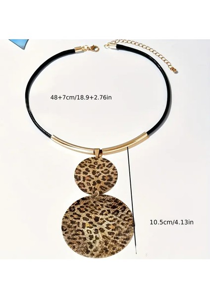 Leopar Desenli Gold Şık Zarif Tasarım Kolye 1 Adet modelleri