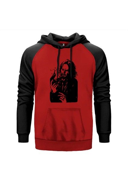 John Wick Chapter 4 Guns Kırmızı Renk Reglan Kol Kapşonlu Sweatshirt