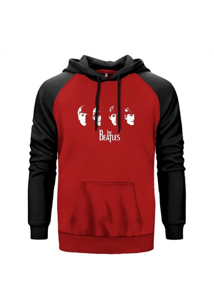The Beatles Meet The Beatles! Kırmızı Renk Reglan Kol Kapşonlu Sweatshirt