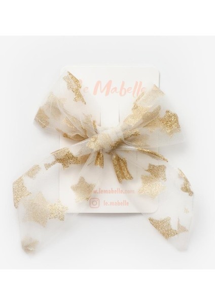 Beyaz Simli Yıldızlı Tül Kız Çocuk Klips Toka