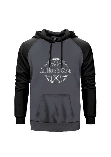 Slipknot All Hope Is Gone Gri Renk Reglan Kol Kapşonlu Sweatshirt