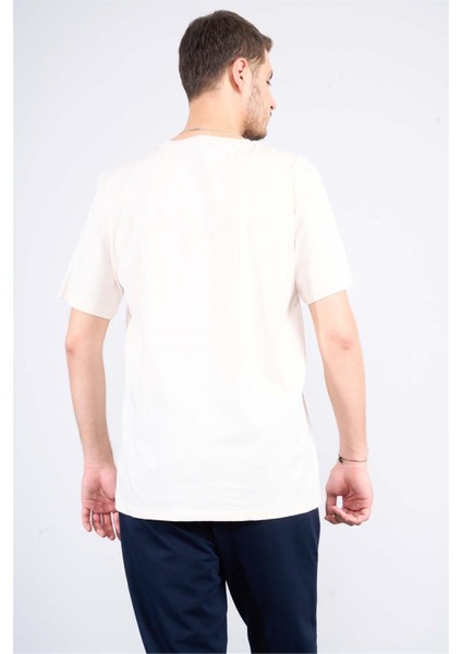 Çetinkaya Mentality 3959 Bisiklet Yaka Penye Regular Baskılı Tshirt Koyu Krem fırsatları