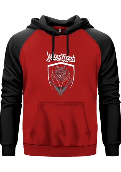 Judas Priest Bat Kırmızı Renk Reglan Kol Kapşonlu Sweatshirt