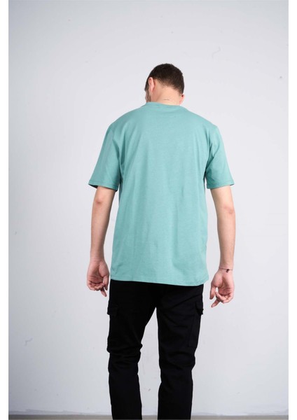 Çetinkaya Mentality 3804 Bisiklet Yaka Penye Regular Baskılı T-Shirt Mavi Yeşil fırsatları