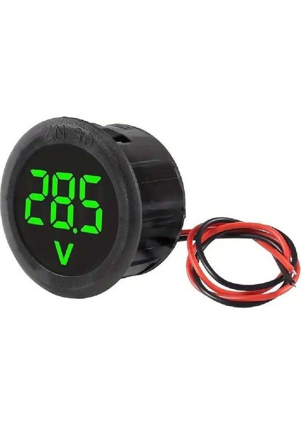Dijital Voltmetre DC4-100V Yeşil Araç Karavan Motorsiklet Yat Tekne