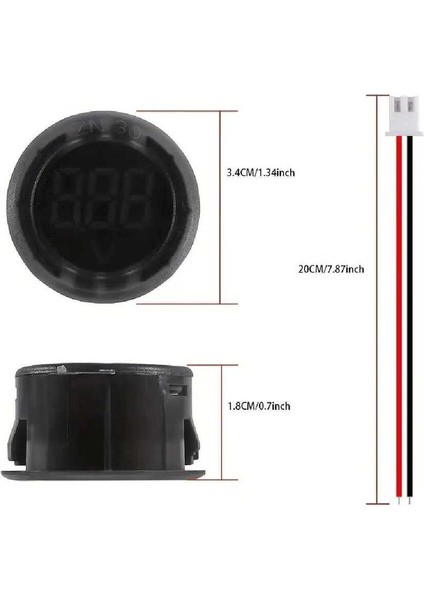 Dijital Voltmetre DC4-100V Yeşil Araç Karavan Motorsiklet Yat Tekne