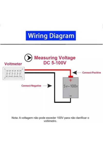 Dijital Voltmetre DC4-100V Yeşil Araç Karavan Motorsiklet Yat Tekne