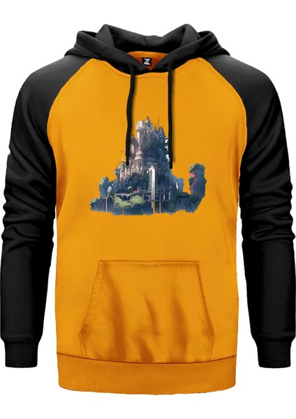 Water Valley Castle Sarı Renk Reglan Kol Kapşonlu Sweatshirt