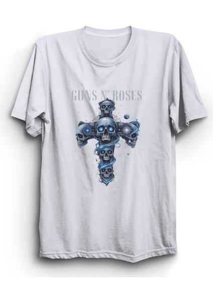 Guns N' Roses, Blue Cross, Rock Metal Müzik Grubu Baskılı %100 Pamuk Tişört
