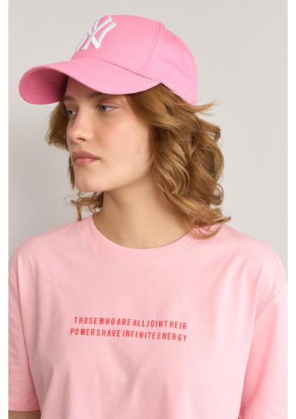 Çetinkaya Fithit 8363 Bayan Bisiklet Yaka 30/1 Penye Regular Crop T-Shirt Açık Pembe modelleri