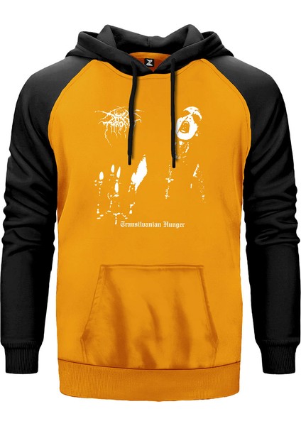 Darkthrone Transilvanian Hunger Sarı Renk Reglan Kol Kapşonlu Sweatshirt