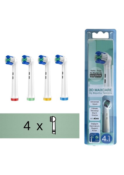 3D Maxcare - 3 Boyutlu Temizlik Yedek Diş Fırçası Başlığı