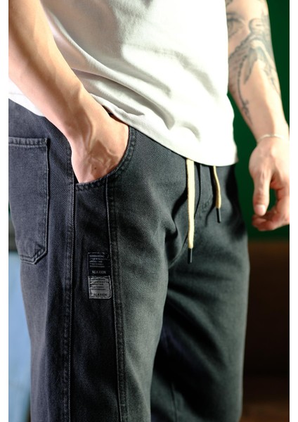 Reax Camilla Beli Lastikli Ipli Düz Paça Rahat Kesim Erkek Jean Pantolon fırsatları