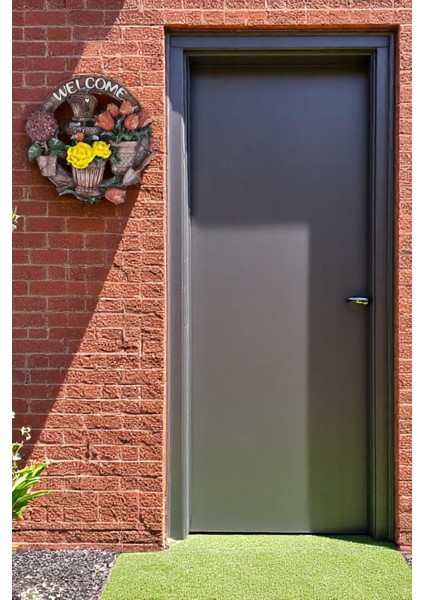 Polyester Welcome Yazılı Saksılı Kapı Süsü Dekoru