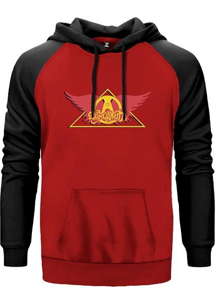 Aerosmith Wing Kırmızı Renk Reglan Kol Kapşonlu Sweatshirt